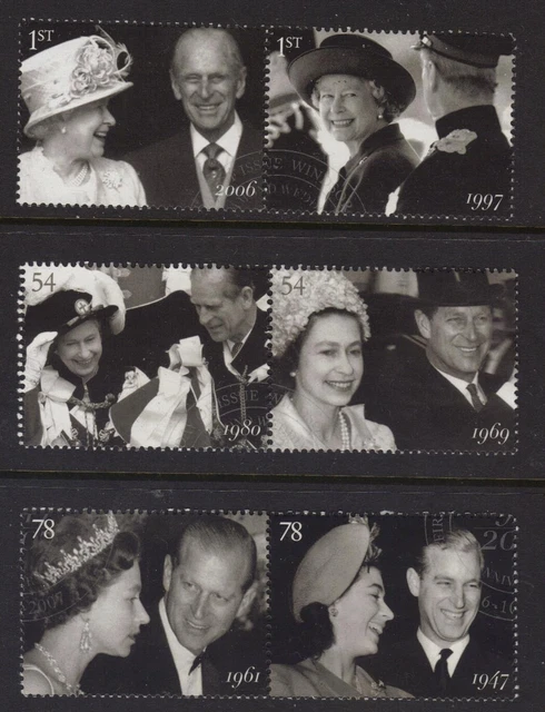 SG2780-2785 2007 DIAMOND WEDDING Set of 6v - FINE USED GB.