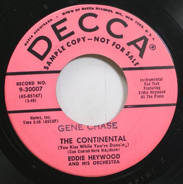 50S & 60S Promo 45 Eddie Heywood - Thecontinental / Jasmine On Decca