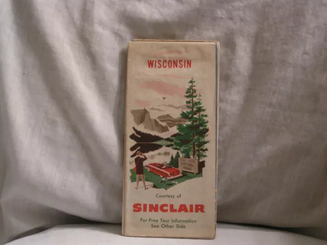 1955 Sinclair Oil Co Road Map For Wisconsin