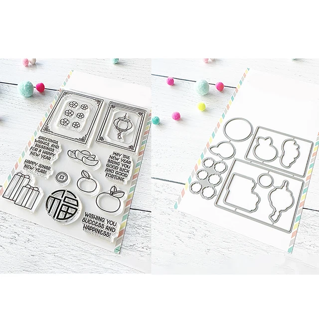 Red Envelope Clear Stamp and Cutting Dies for Diy Scrapbook Paper Cards Crafts