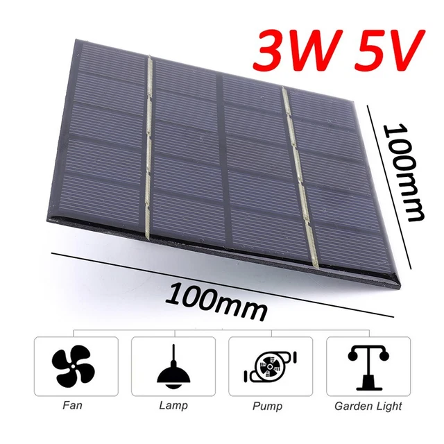 3 Modules Solaires 6V 1W – Pour Camping, Charge De Batterie, Avec Sortie EU