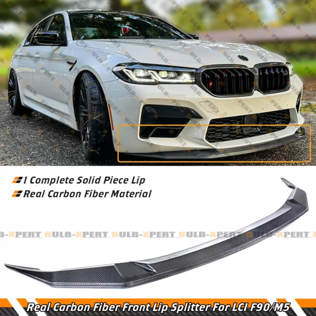 For 2021-2023 Bmw M5 F90 Lci Gts Style Carbon Fiber Front Bumper Lip Splitter