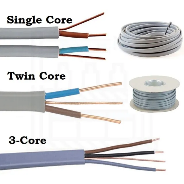 Single Twin and Earth 3 Core and Earth Quality Electrical Cable Wire 6241 6242