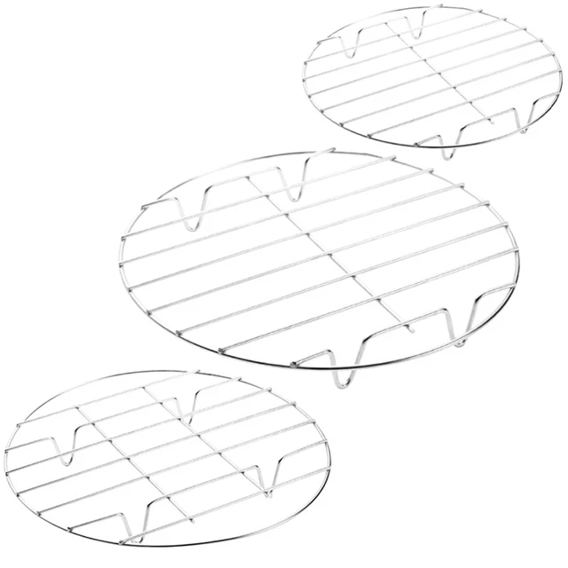 3 Pcs Steamer Rack Trivet Stainless Steel Steam Rack Steamer Dumplings Round