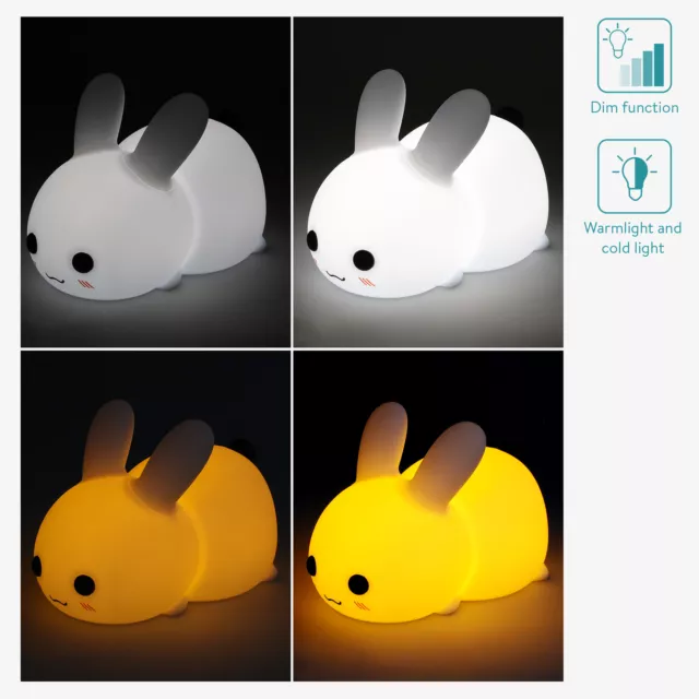 Lámpara LED infantil de conejo de Blancanieves iluminación sin BPA para niños 3