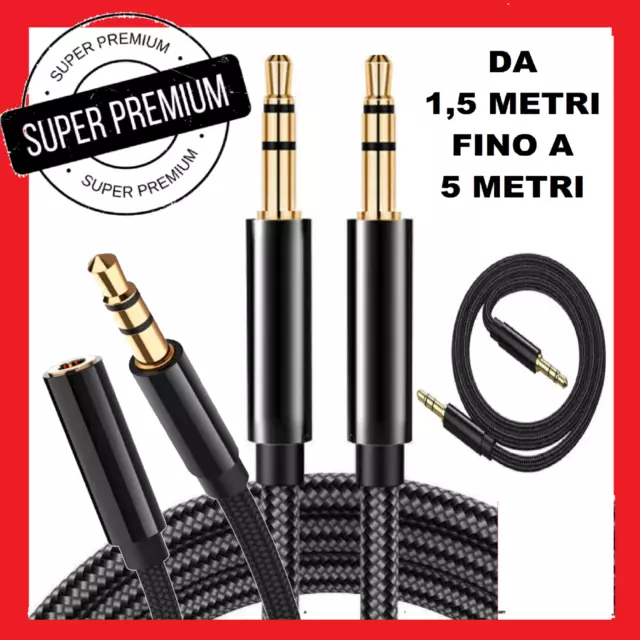 Cavo Audio 4 PIN JACK 3,5 mm Aux Prolunga Maschio/Femmina Stereo Casse Cuffie Pc