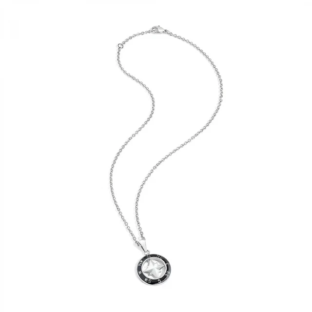 Collier Homme Sector No Limits SADQ02 en Acier Inoxydable Rose Des Vents Argent