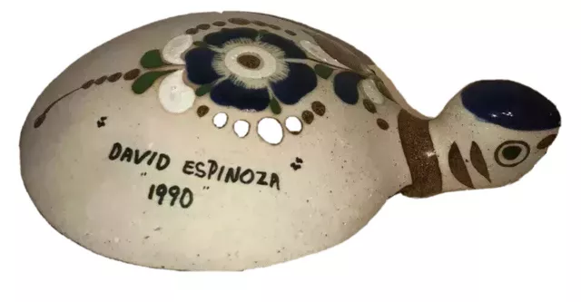 Turtle Figurine Pottery David Espinoza 1990 Tonala