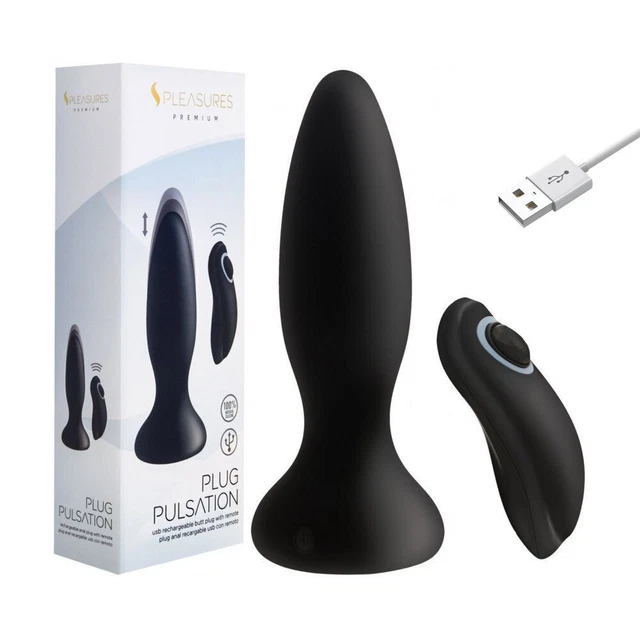 Butt plug black stimolatore anale plug in silicone con funzioni di pulsazione