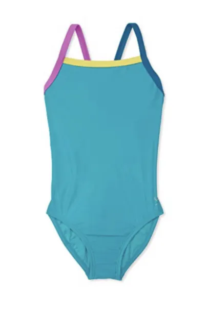 NWT SPEEDO GIRLS' Standard Swimsuit One Piece Thin Straps, Ceramic ...