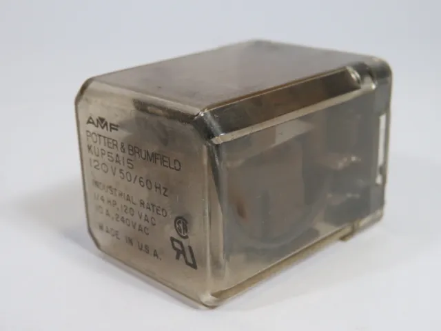AMF Potter & Brumfield KUP5A15-120 Plug-In Relay 120V 10A 5-Blade 1/4HP ! WOW !