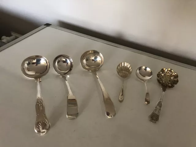 Mixed Lot Of 6 Silver Plated Ladles (L-17)