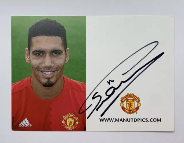 RARE Chris Smalling Signed Official Manchester United Club Card 2016/17 MAN UTD