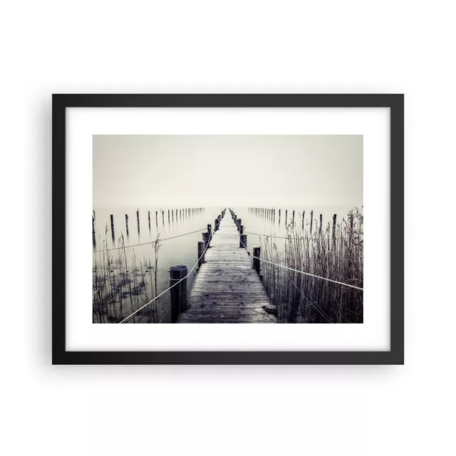 Cuadro Poster de Pared 40x30cm P�ster Marco Puente Lago Silencio Wall Art Prints