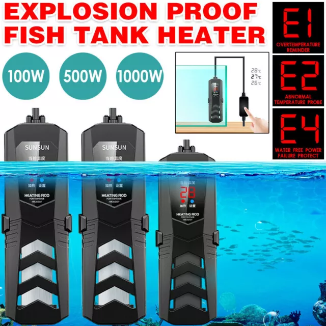 SUNSUN PTC Aquarium Submersible  Heater Fish Tank Auto Thermostat 100W-1000W AU