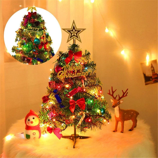 Set Albero di Natale LED Anno Pino Piante Artificiali Mini Albero di Natale