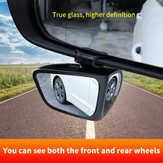 Car Blind Spot Mirror 1 Pair Front Wheel Auxiliary Rearview Double-Sided Mirror_