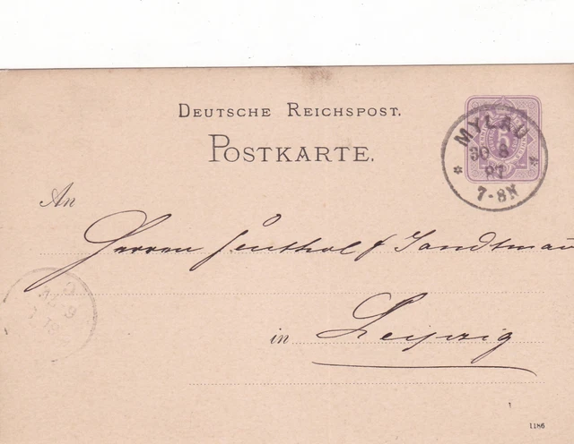 PK Dt.Reichspost , 1887 , Mylau