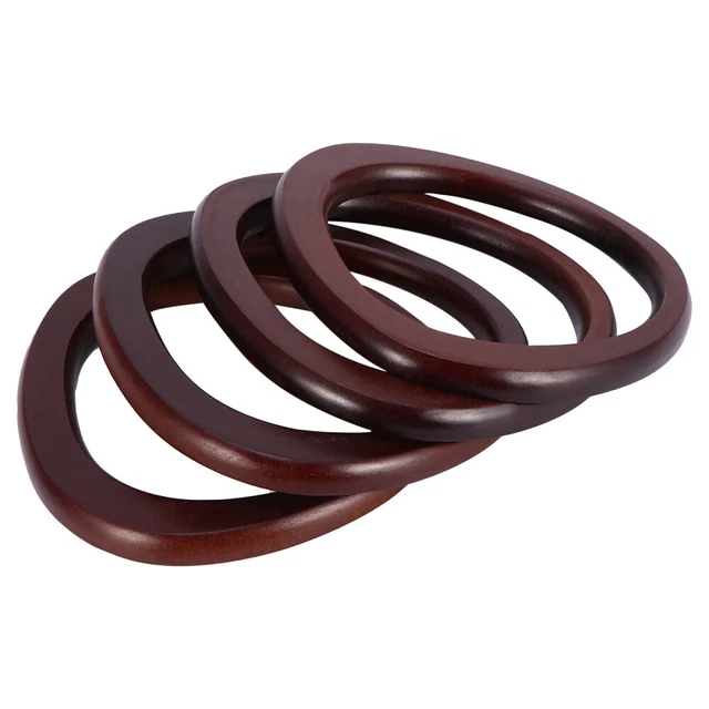 Wooden Round Handbag Handle Oval Shape Replacement Bag Purse Straps Handles Repl