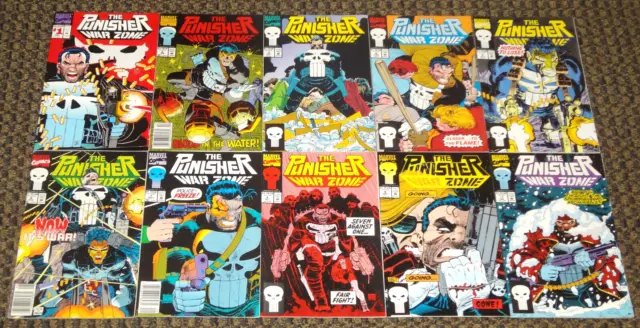 The Punisher War Zone #1 2 3 4 5 6 7 8 9 11 Vf Set 1992 Series Lot Marvel Comics