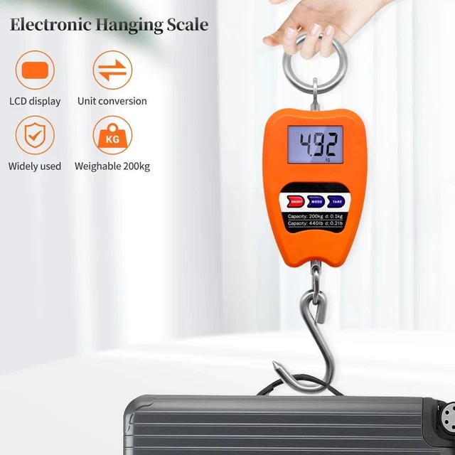 Scala gancio acciaio inox 200 kg scala elettronica gru bilancia digitale LCD