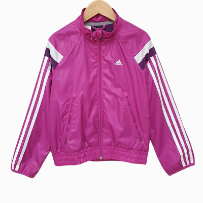 Girls Adidas Retro Purple Lightweight Zip Up Track Jacket - Size 7-8 Years Old