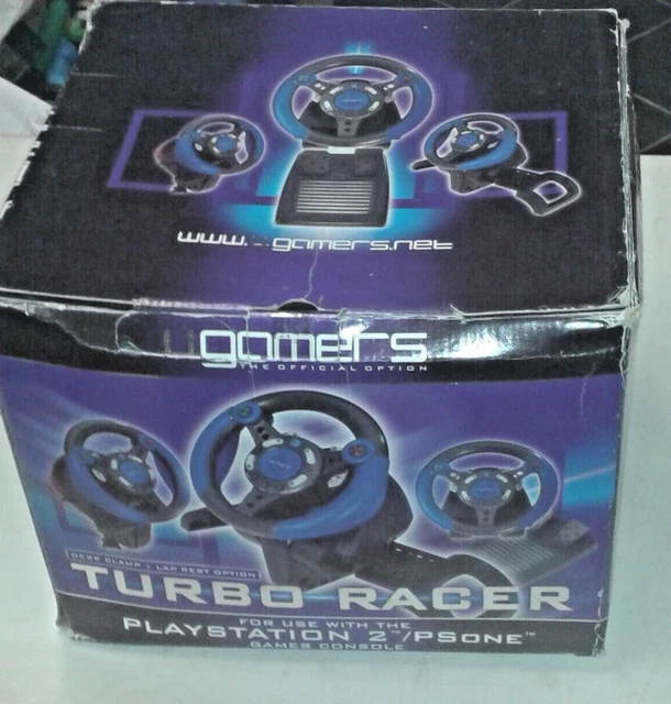 4Gamers Turbo Racer Steering Wheel BOXED Playstation 2 Ps2/ ps1 Same day post