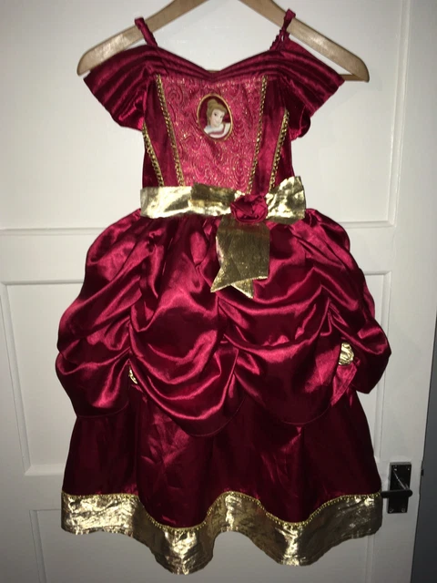 open lace back dress Princess Yellow Off-the-shoulder Disney Belle Velour Bodysuit Dress
