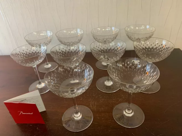 11 coupes à champagne modèle Paris cristal de Baccarat /prix à la pièce