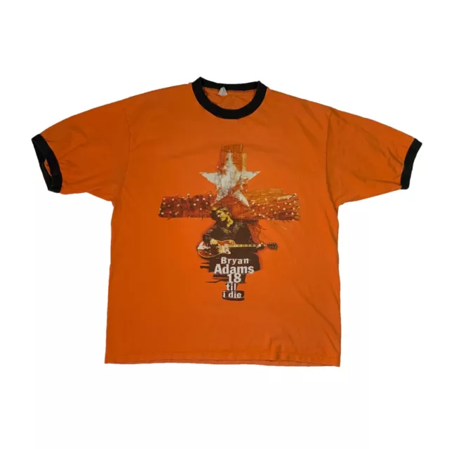 Vintage 1996 Bryan Adams 18 Till I Die T-shirt Tour Orange Tee
