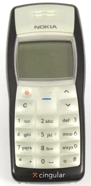 Nokia 1100 - Black and Gray ( AT&T / Cingular ) Rare Phone - Blue Back Plate