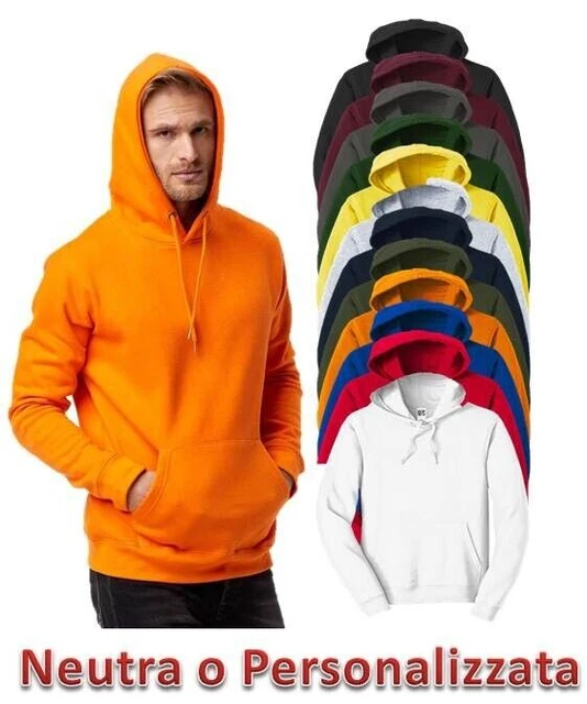 Felpa uomo con cappuccio  maglia cotone sottile tasche BS S M L XL XXL 3XL