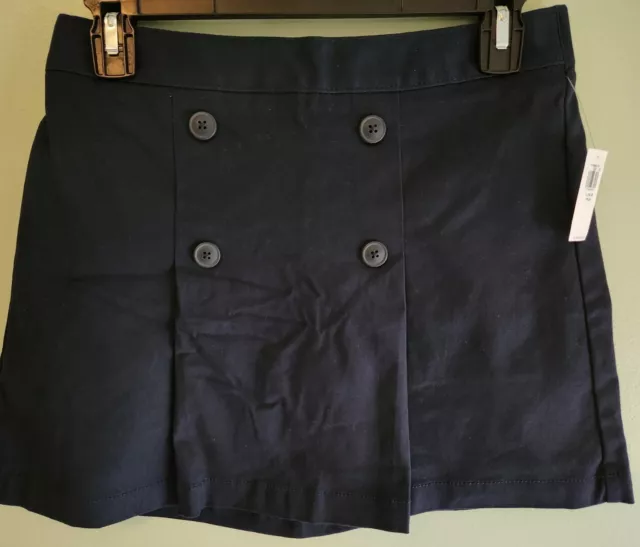 Old Navy Girls 10-12 PLUS Uniform Skorts Skirt Shorts NAVY BLUE Set of 2 #38222 2