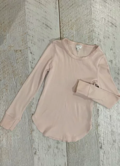 WITCHERY Girls size 10, Long sleeve top  PINK RIBBED COTTON VGUC