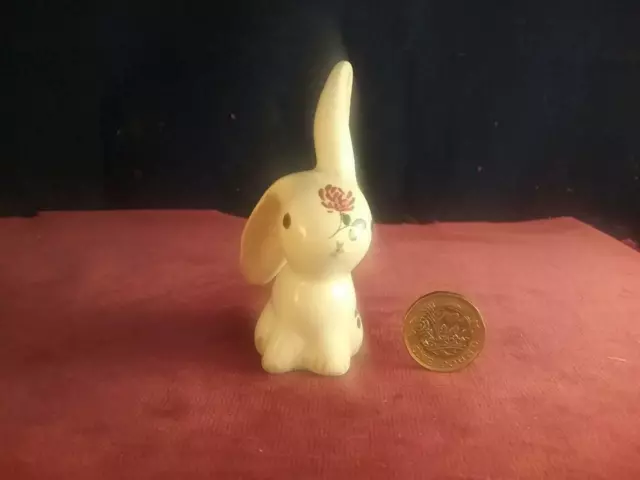 Rare Vintage  Plichta London Pottery Lop Eared Rabbit  Hand Painted Figurine