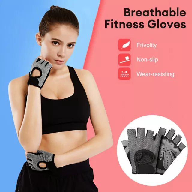 Women Fitness Gym Training Gloves Half Finger Gel Weight Lifting Workout Gloves