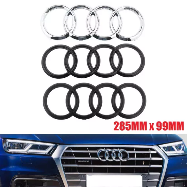 Für Audi A4 A5 A8 Vorne Kühlergrill Emblem Styling Ringe Logo Auto 285x99MM