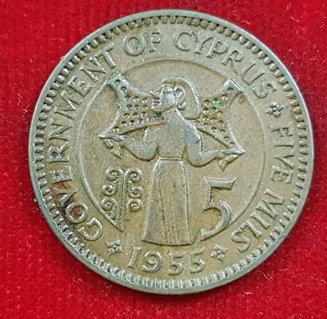 5 Mils 1955 Münze Coin Cyprus British Zypern Elizabeth the Second II