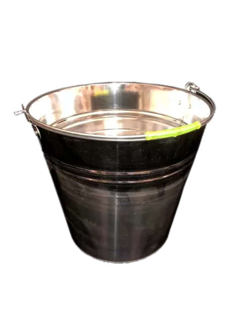 Large 12L Metal Bucket Ribbed Galvanized Tin Ice Water Pot Wt Handle zinc silver