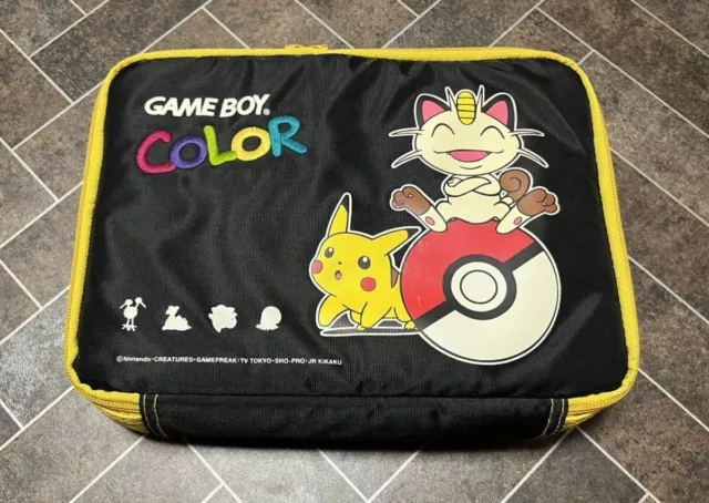 Game boy Color Carrying Case Pokemon Pikachu Meowth Pouch Bag Nintendo