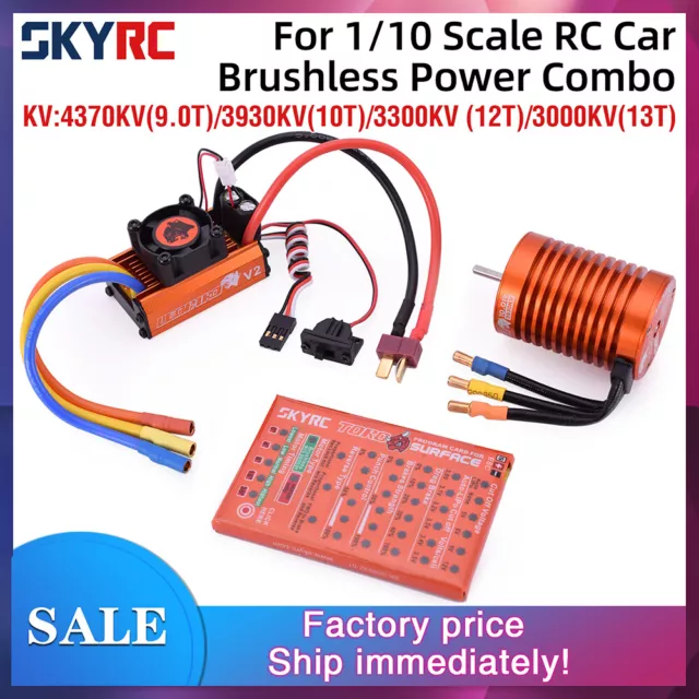 SKYRC LEOPARD 9T 4370KV Brushless Motor & 60A ESC Programmkarte für 1/10 RC Car