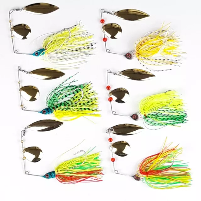 3 Stück SPINNER BAITS 17/20g Set Jig Tail Köder Buzz Chatter Bait Blinker Spoon