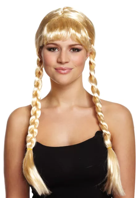 Adult Blonde Long Plait Beauty Wig Fancy Dress Pigtail Hair Extension Accessory