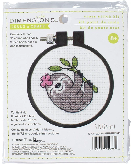 "Kit de punto de cruz contado Dimensions Learn-A-Craft 3" perezoso redondo (11 unidades) -72-
