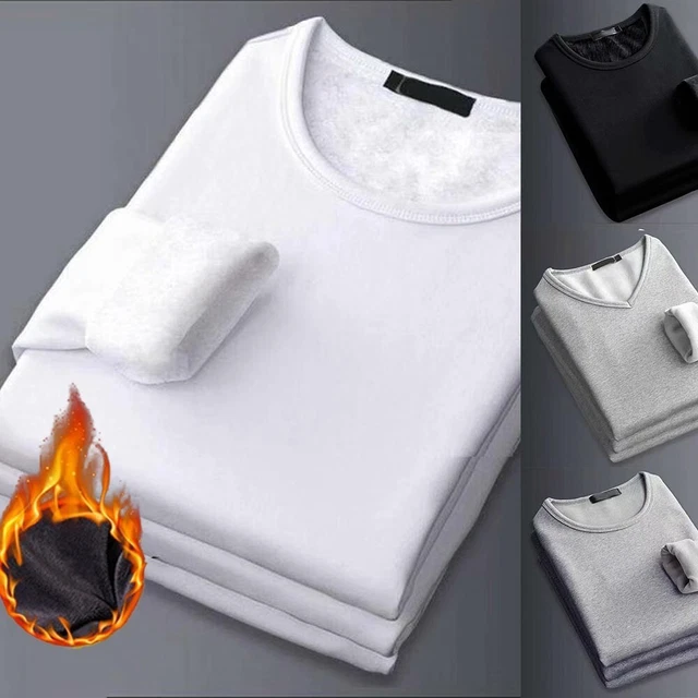 Da Uomo Nuovo Termico Intimo Top Fleecethicken T-Shirt Slim Fondo Caldo Vestiti