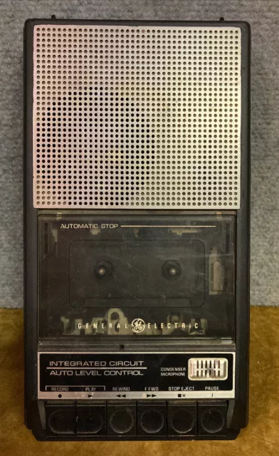 VINTAGE GE GENERAL ELECTRIC Portable Cassette Tape Recorder Player Model 3-5015C