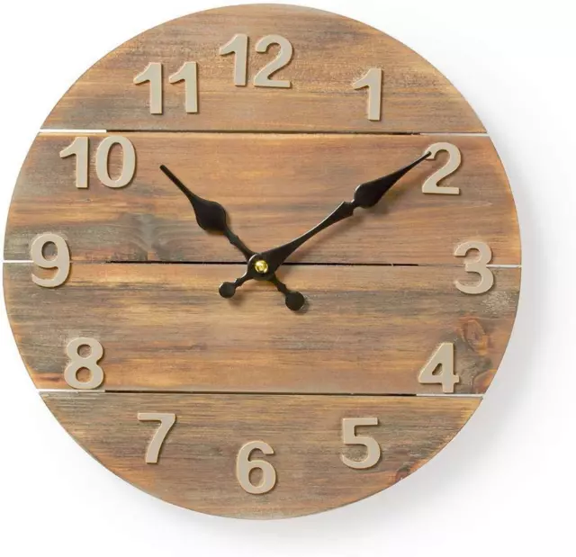 NEDIS CLWA002WD30 Wooden Circular Wall Clock 30 cm Diameter