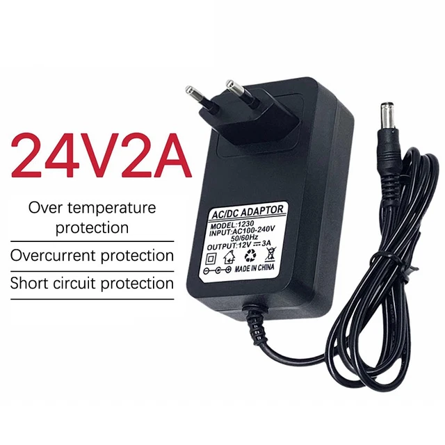 Adaptateur Secteur 2,4V 2A Pour Lampe UV LED/sèche-ongles - Neuf