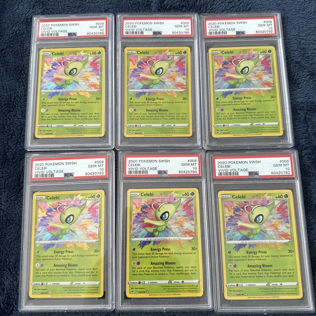PSA 10 GEM MINT Celebi 009/185 AMAZING RARE HOLO Vivid Voltage Pokemon Card