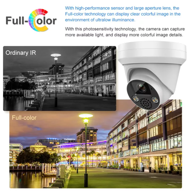 Vollfarbige Hikvision kompatible 5MP ColorVu POE Überwachungskamera 2-Wege Audio 3